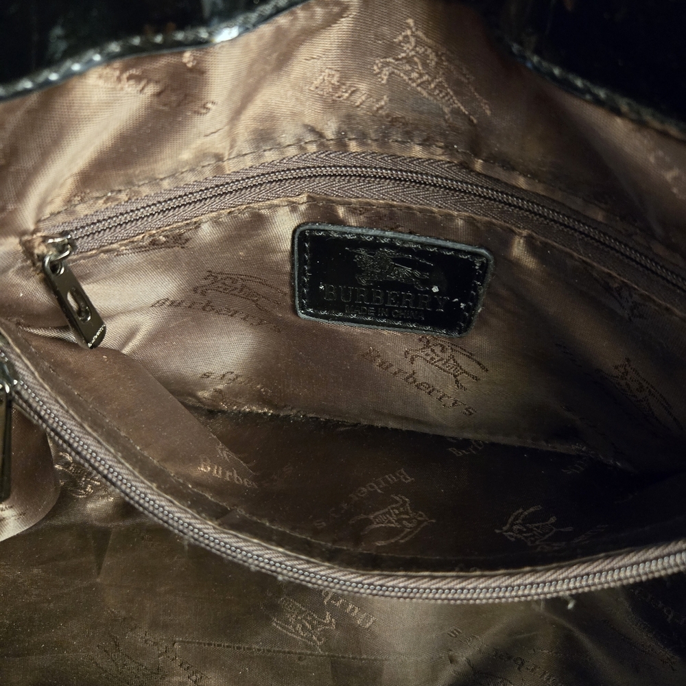 BURBERRY Nova Check Hand Bag PVC X Patent Leather - Picture 12 of 13